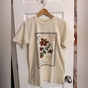 Floral Print Cream T-Shirt